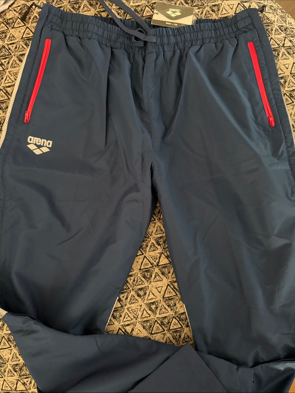 Arena Navy Drawstring Athletic Shorts with Mesh Lining